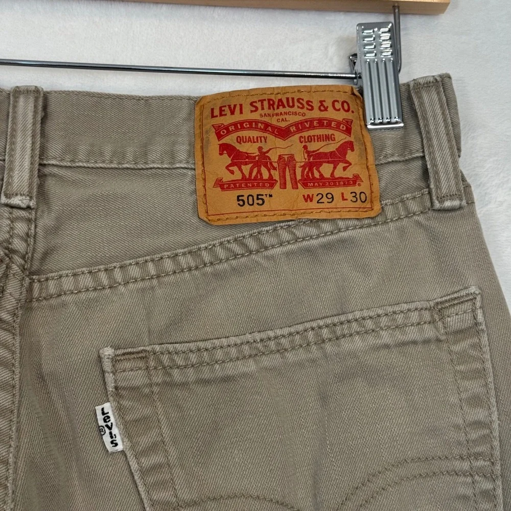Levi's Khaki Tan 505 Regular Fit Straight Leg Pants 29x30